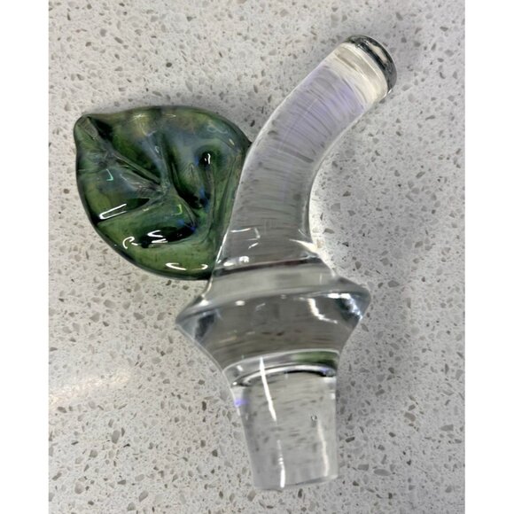 Poland Studio Nova Art Glass Purple Apple Carafe Decanter & Stopper w Label 8" - Picture 9 of 12